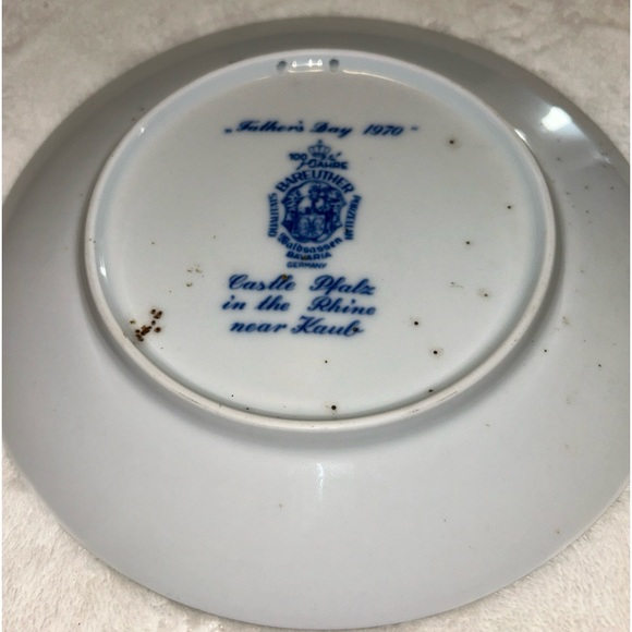 Vintage Datertag 1970 Castle Pfalz In The Rhine Collector's Plate - Father's Day - Picture 4 of 6